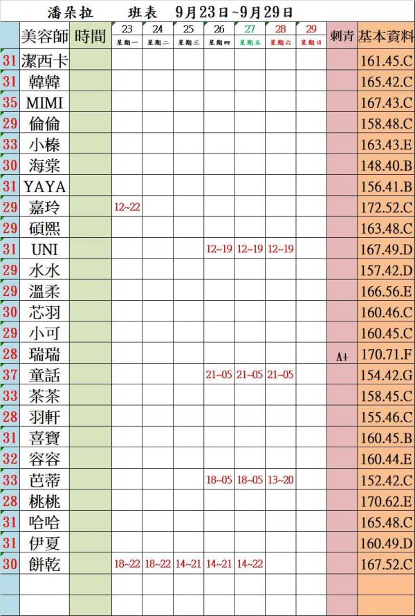 【潘朵拉紓壓館】最新班表-【愛約客】台北正妹舒壓按摩