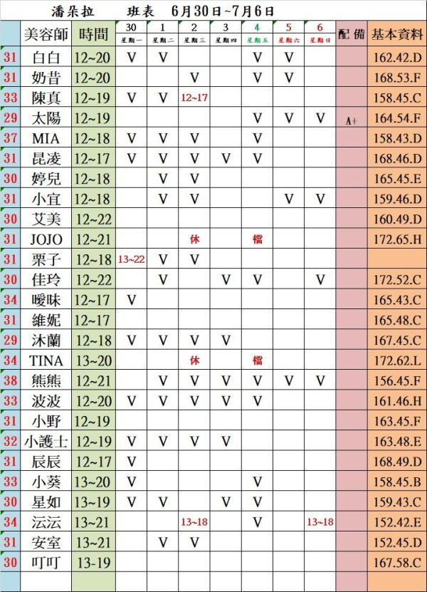 【潘朵拉紓壓館】最新班表