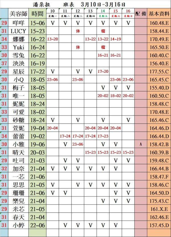 【潘朵拉紓壓館】最新班表-【愛約客】台北正妹舒壓按摩