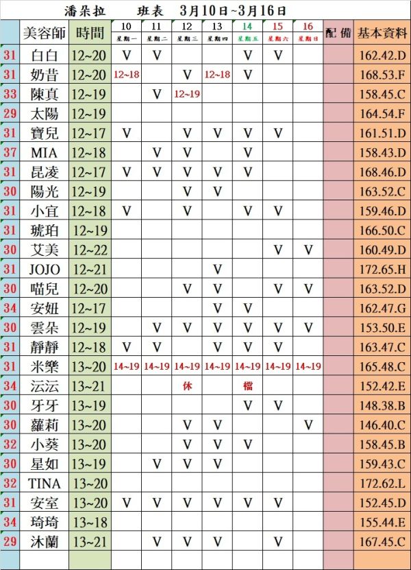 【潘朵拉紓壓館】最新班表-【愛約客】台北正妹舒壓按摩