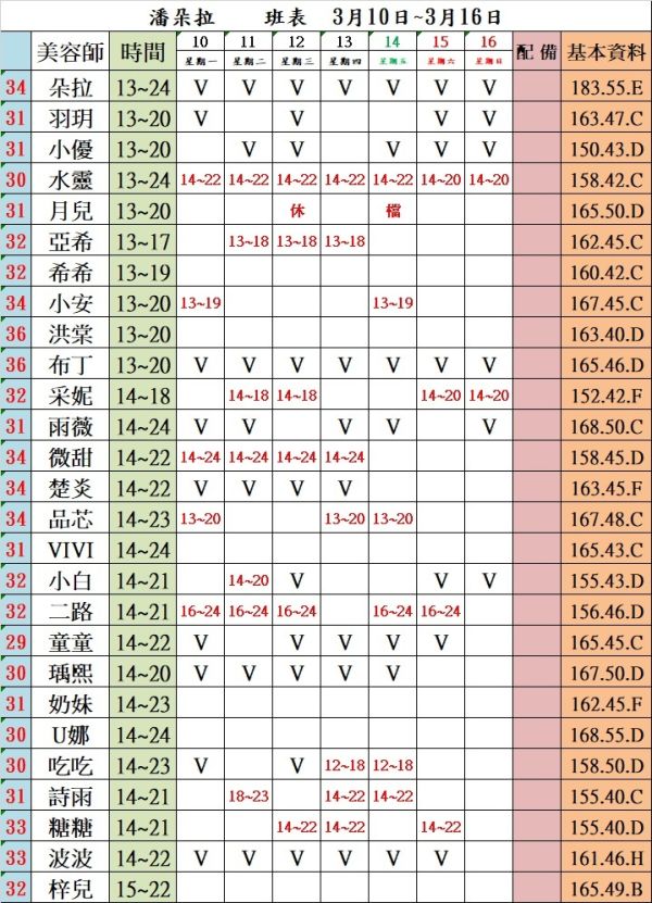 【潘朵拉紓壓館】最新班表-【愛約客】台北正妹舒壓按摩