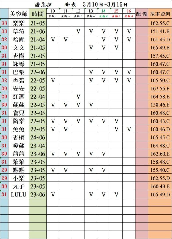 【潘朵拉紓壓館】最新班表-【愛約客】台北正妹舒壓按摩